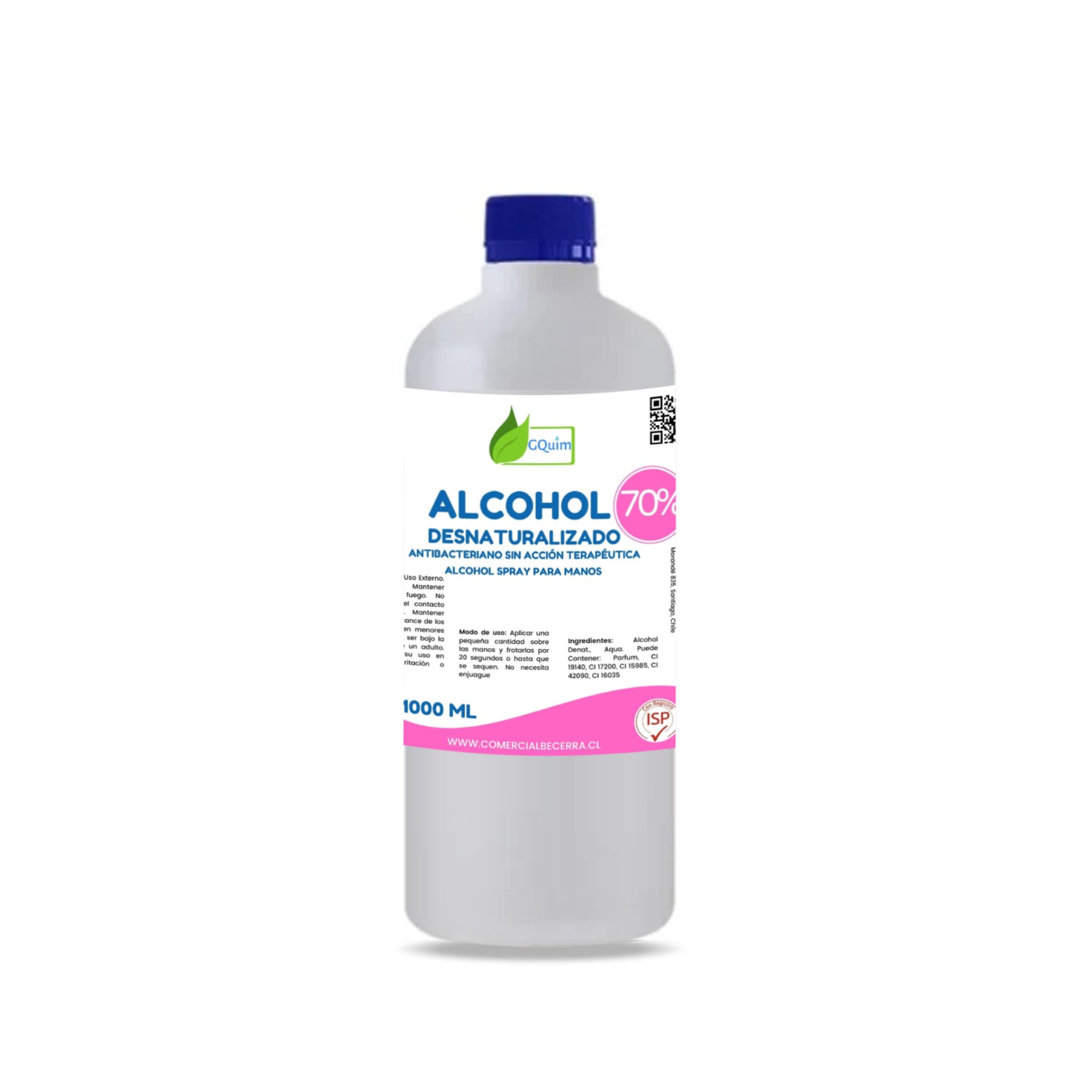 Alcohol Desnaturalizado 70% 1 LT Reg ISP