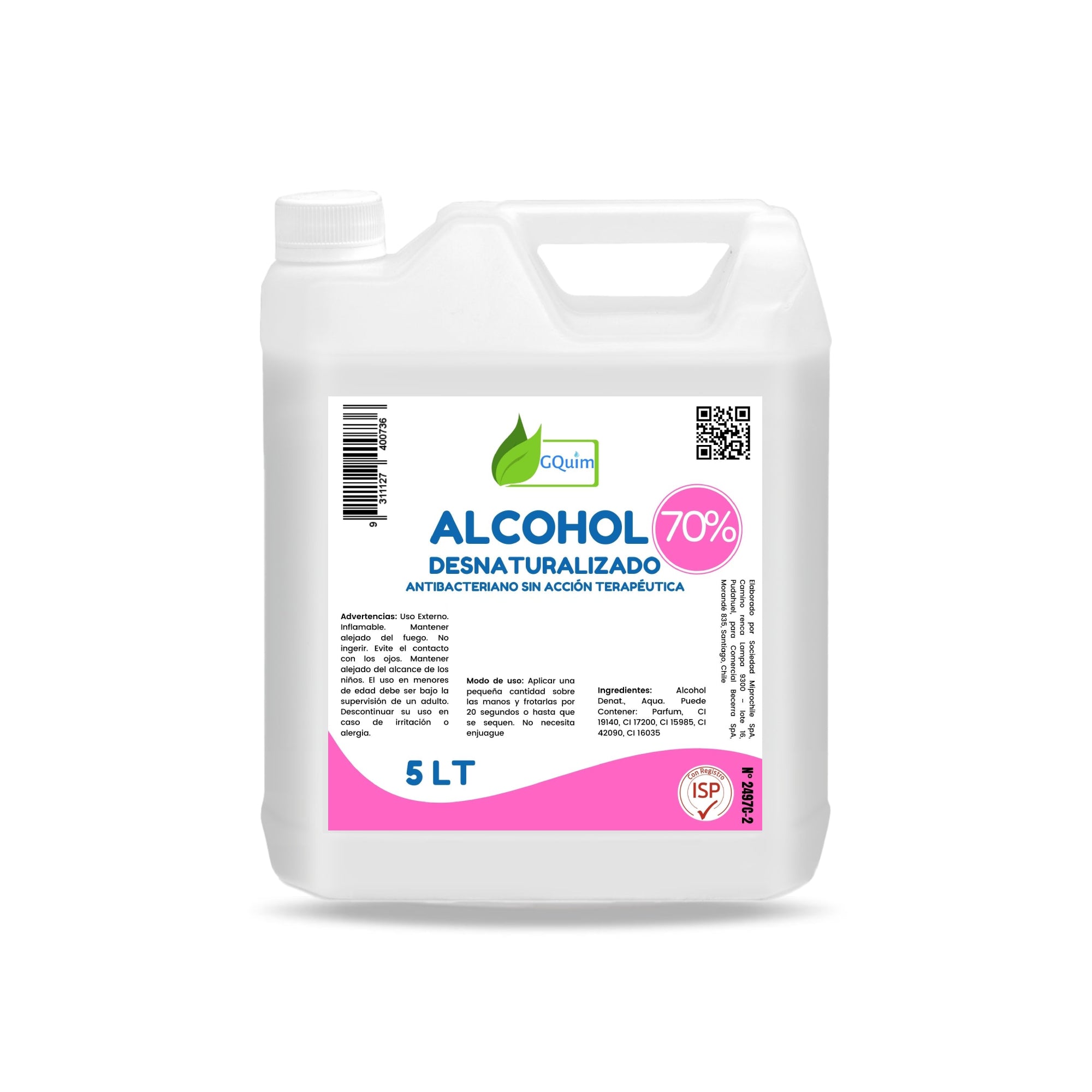 Alcohol Desnaturalizado 70% - Desinfectante