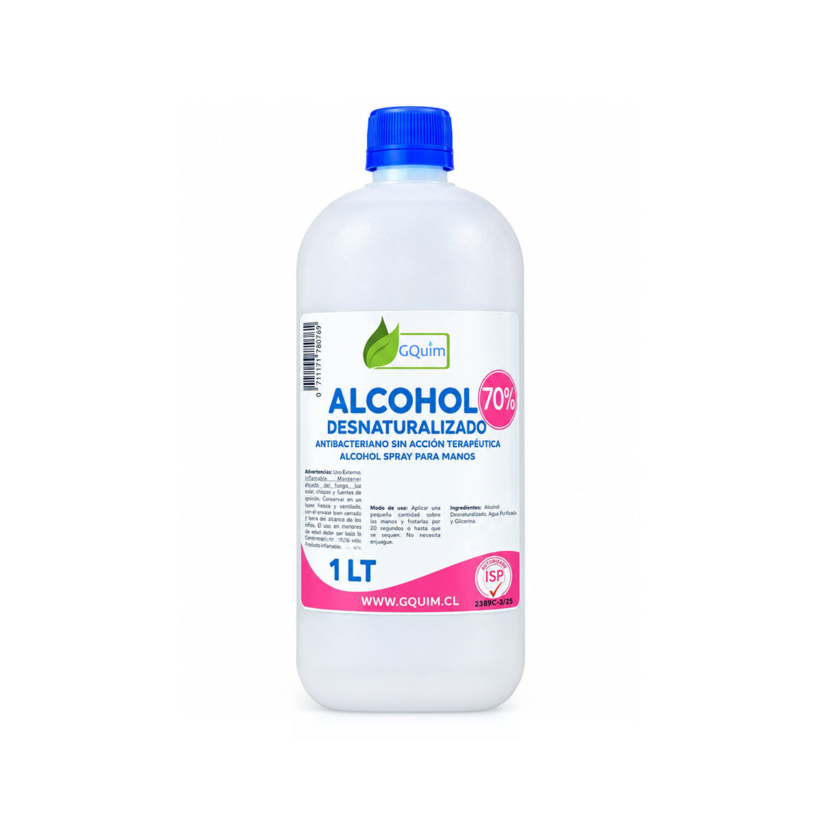 Alcohol Desnaturalizado 70% 1 LT Reg ISP