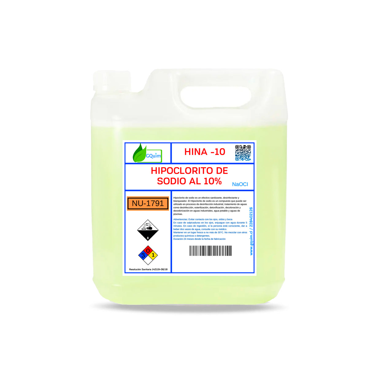 Hipoclorito de Sodio 10% 5 LT