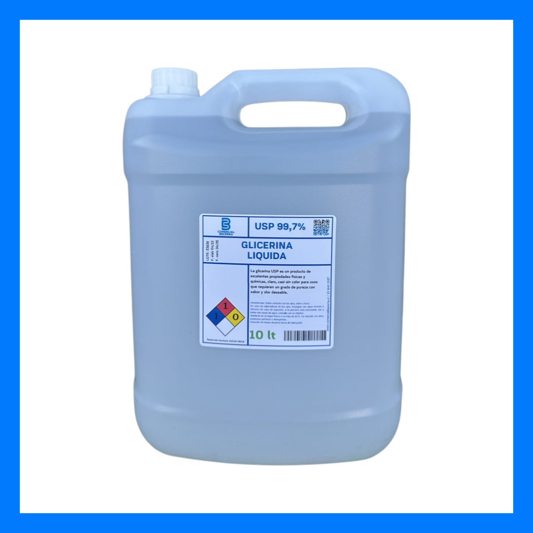 Glicerina Liquida USP 10 LT o 12,5 KG