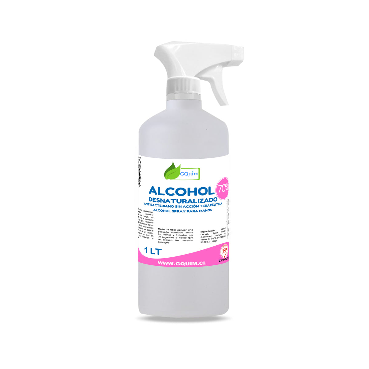 Alcohol Desnaturalizado 70% 1 LT Con Gatillo Reg ISP