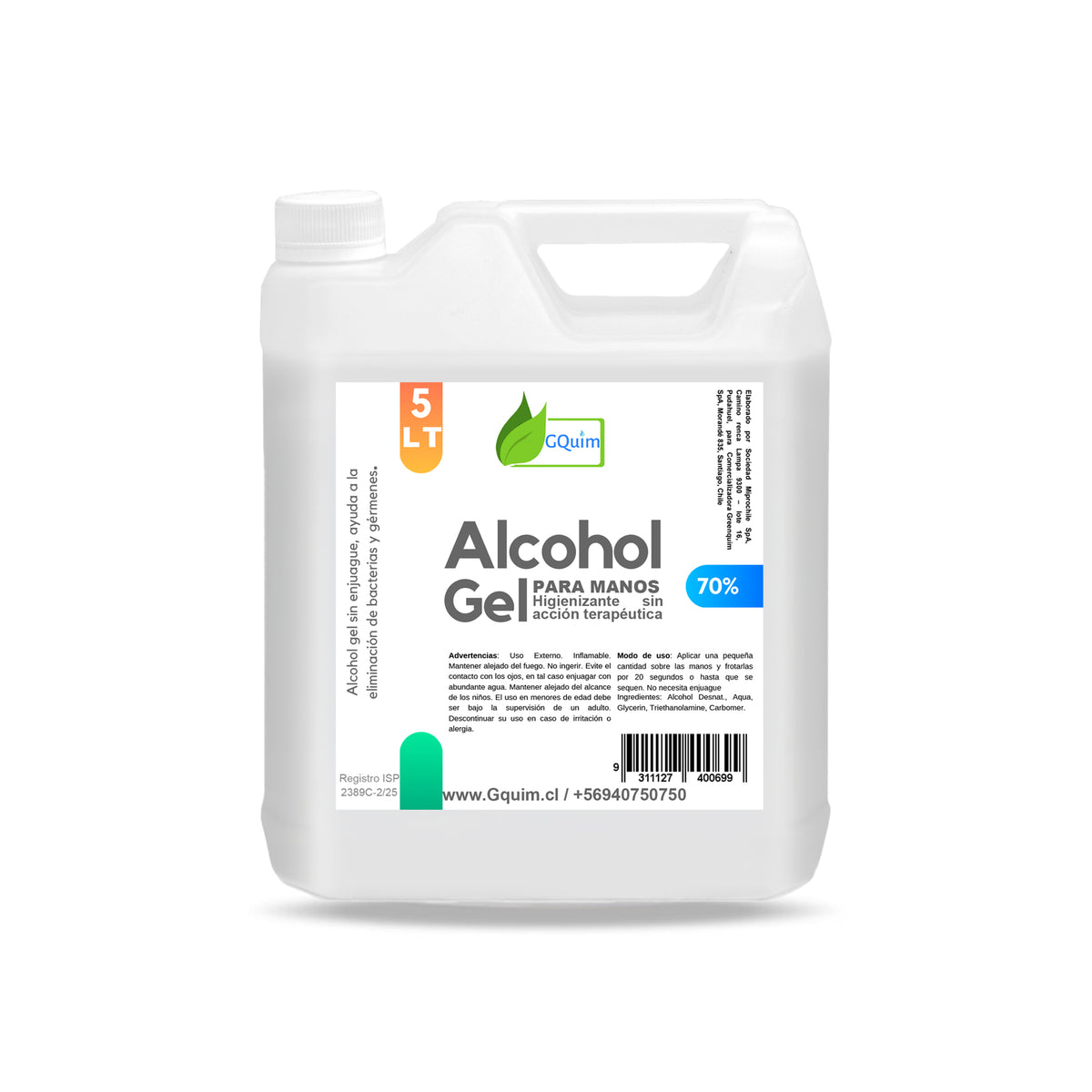 Alcohol Gel 5 LT Con Reg ISP 2389C-2/25