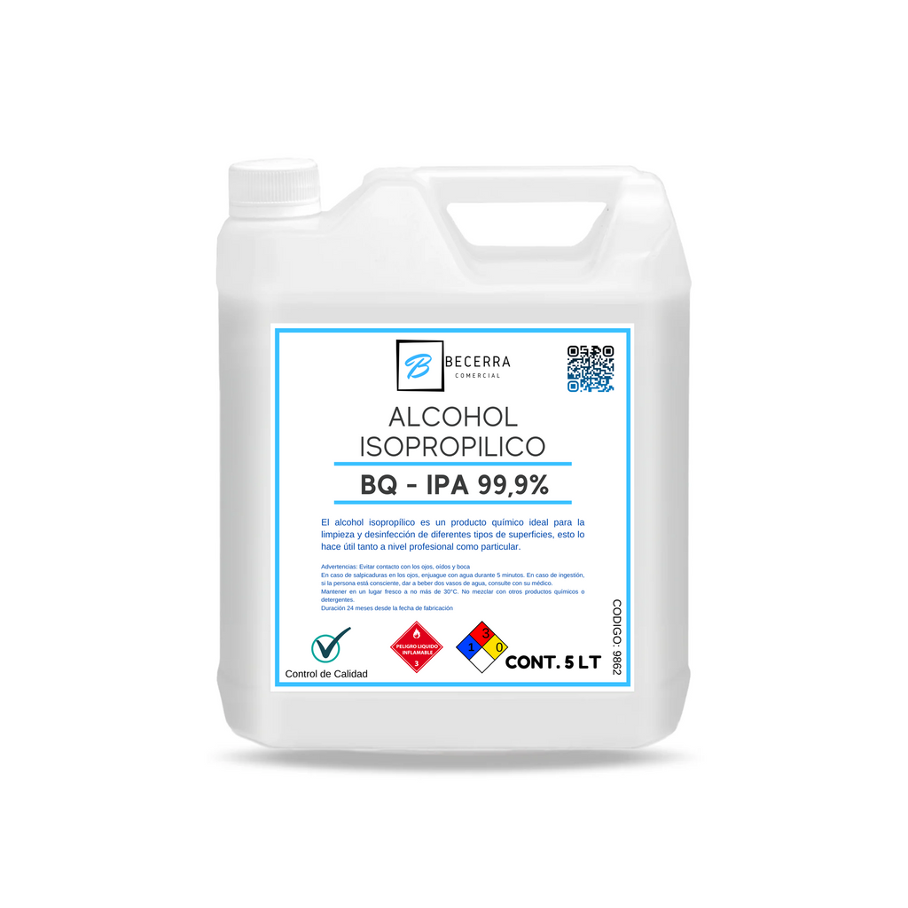 Alcohol Isopropílico IPA 99,9 Puro 5 LT