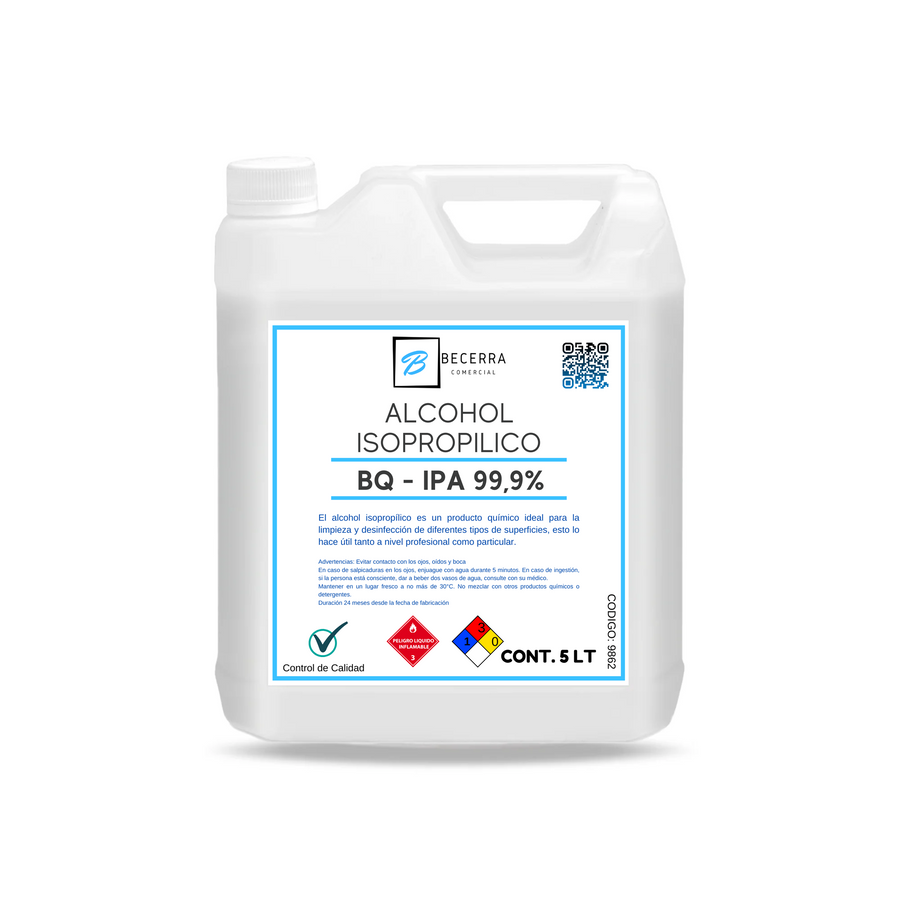 Alcohol Isopropílico IPA 99,9 Puro 5 LT