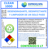 Clean 1000 Desengrasante, desinfectante y limpiador 5 Lts